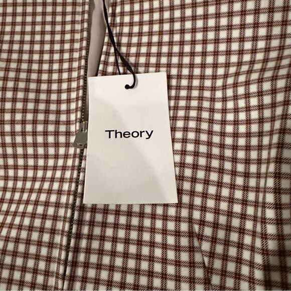 Theory Sculpture Grid Stretch Printed Zip Jacket Ivory Multi Tan NWT 00 Designer - Picture 11 of 16